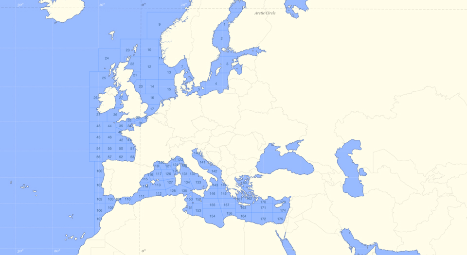 Map of gale warning for Europe / Carte avec les avis de coup de vent pour l'Europe (Météo Consult)